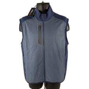 New Mens RLX Ralph Lauren Golf Full Zip Vest Sz M NWT Blue Lightweight